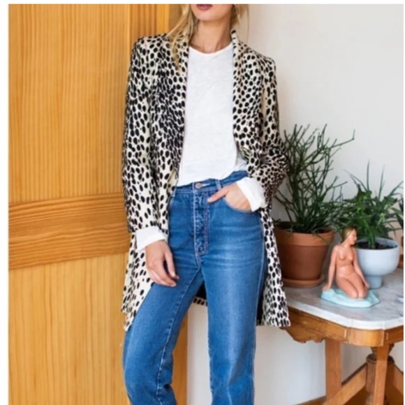 Emerson Fry Linen WINGTIP COAT - LEOPARD Size 10 - Picture 4 of 8